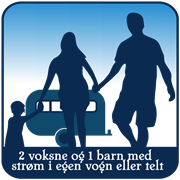 2 voksne og 1 barn m.m